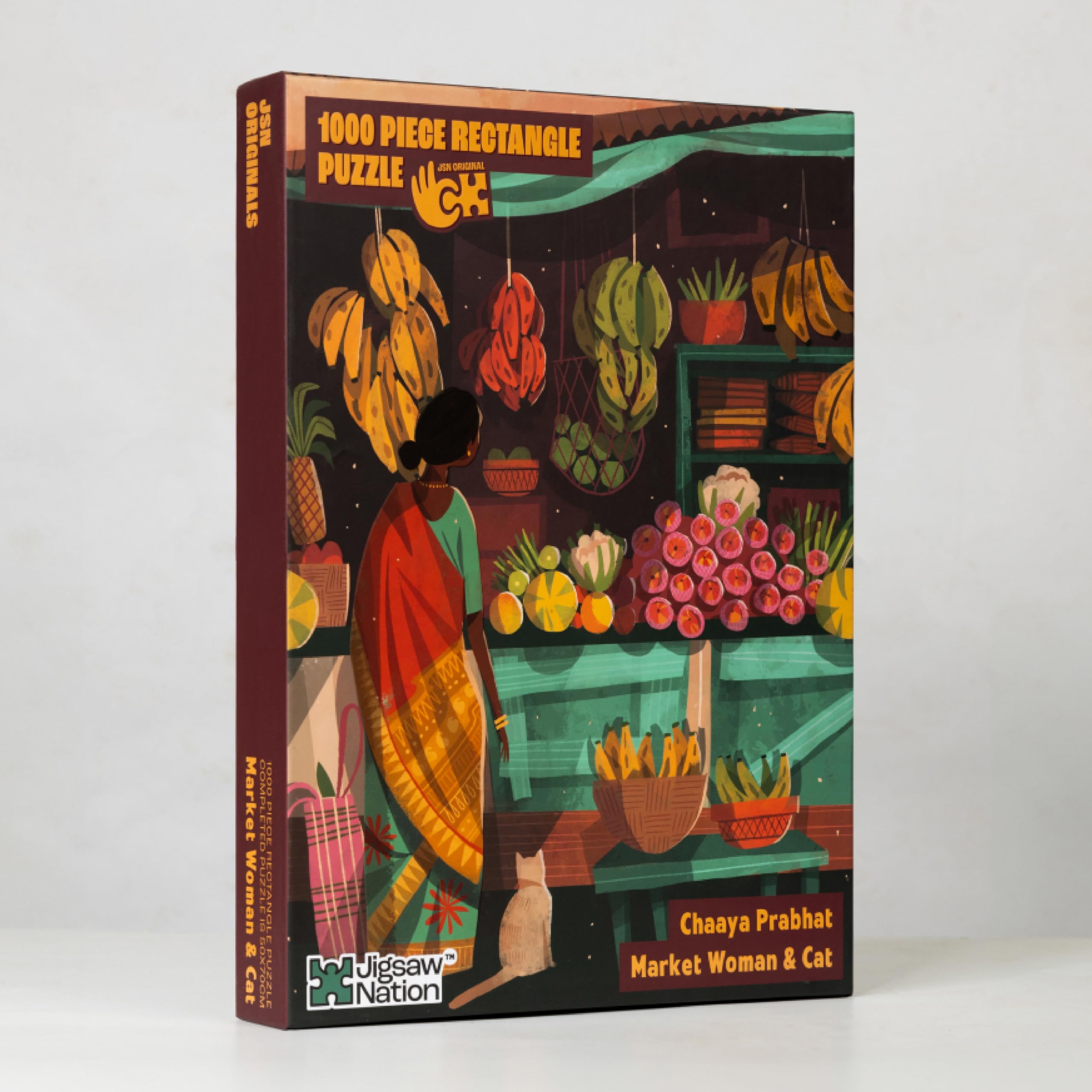 Jigsaw Puzzle 1000 Pieces - Market Woman & Cat Theme by Chaaya Prabhat Fun & Challenging Mind Games Puzzle Game Activity for Adults & Kids - Education Toy-image-12