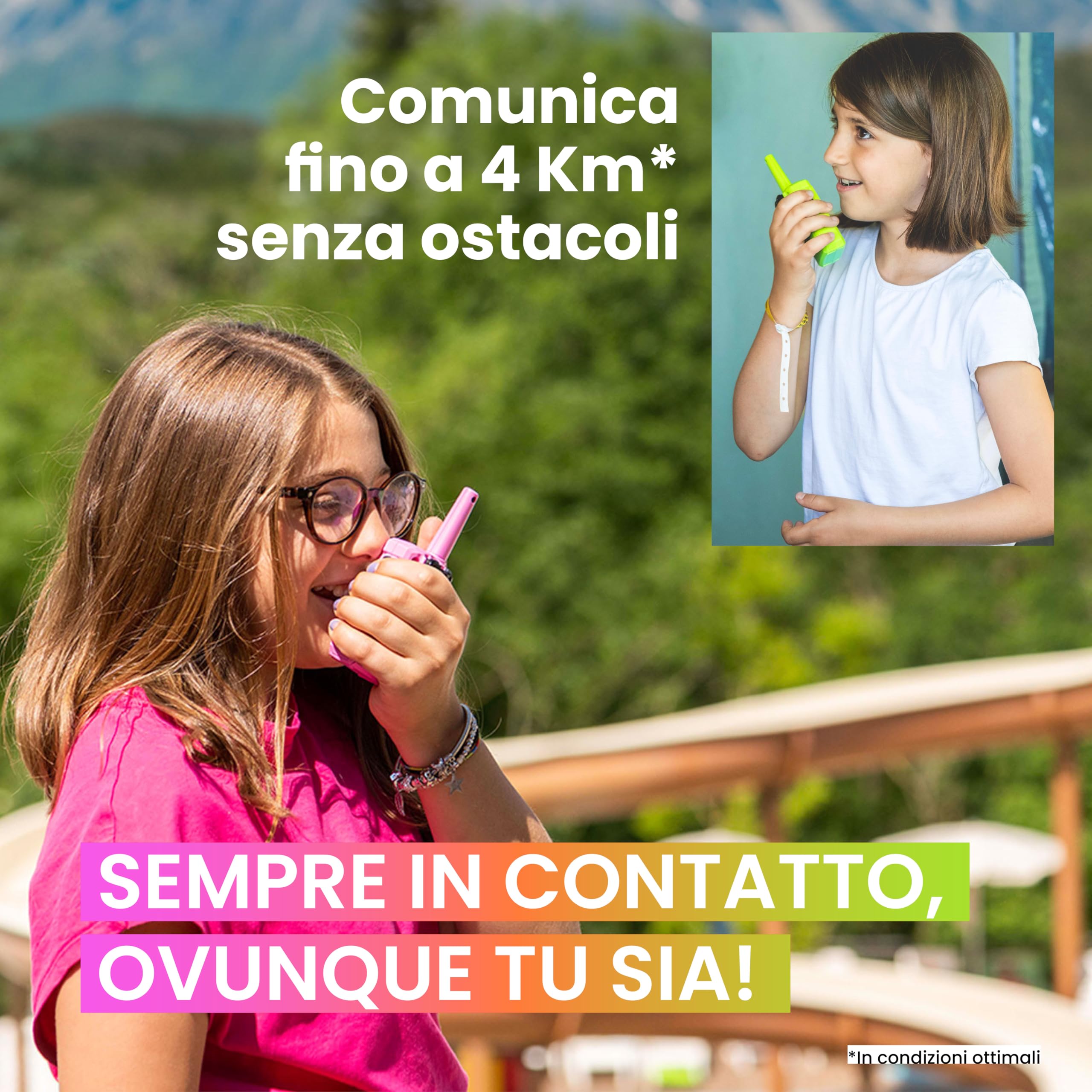 Midland - Walkie Talkie per Famiglie XT10 PRO Multicolor, 3 Radio Ricetrasmittenti per Esterno e Famiglia - 16 Canali PMR446 Senza Licenza, 20H/4km, 38 Toni CTCSS, VOX, SCAN, Call, Batterie AAA