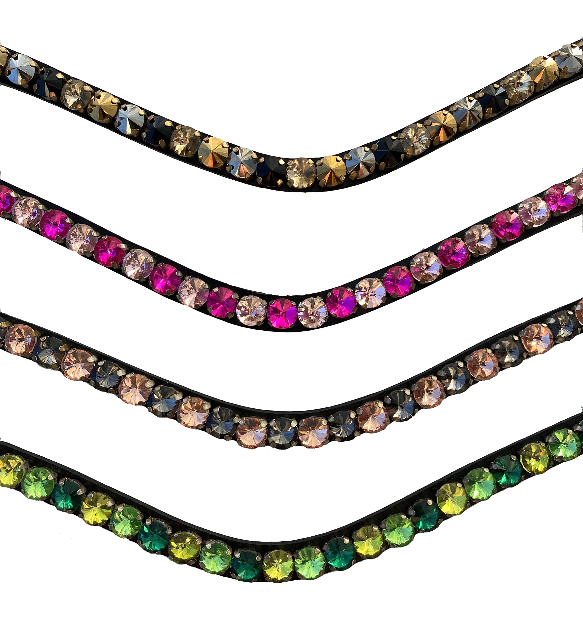Stirnriemen Pferd Glitzer Trensen Stirnband Rosa Kirschrot Warmblut Vollblut Pony Braunes Leder