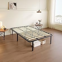 TEENO Sommier 120 x 190 – Structure renforcée 1 x 13 avec double tube central, 8 pieds en acier, bois peuplier ultra résistant, orthopédique, montage sans outils (120 x 190 x 35)