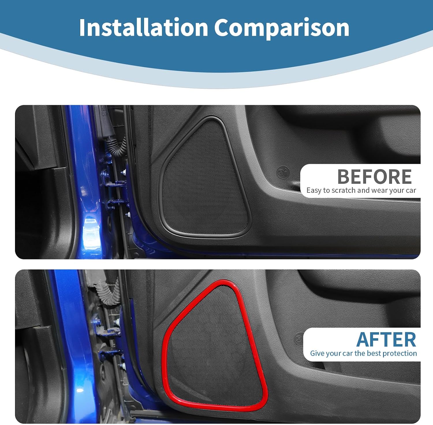 for Charger Front Door Speaker Trim Cover Ring for Dodge Charger/Chrysler 300C 2011-2023 Red Interior Accessories 2pcs