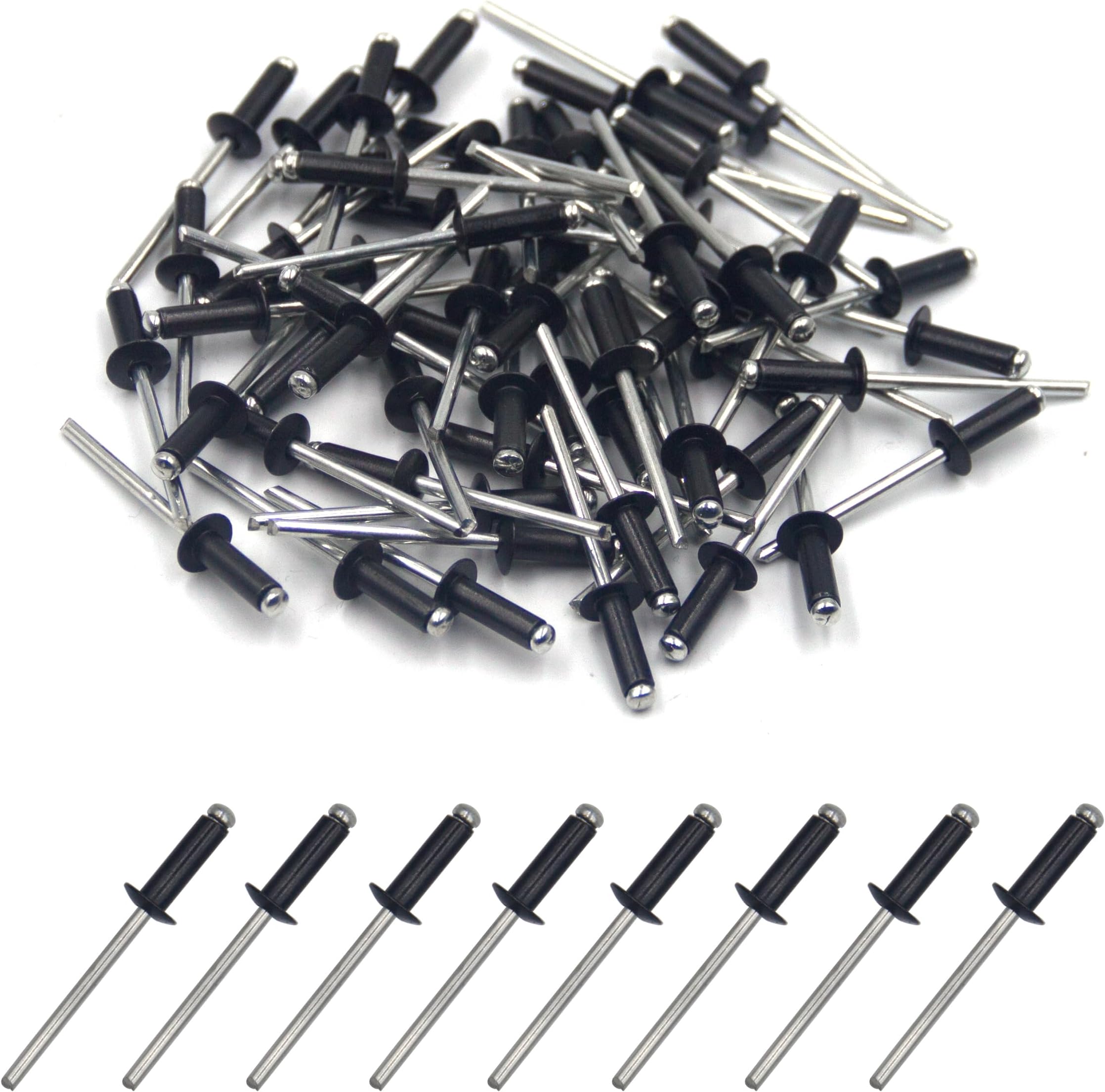 Lot De 20 Rivets Aveugles Aluminium à Grande Bride - 6,4 Mm X 16 Mm, Ouverts, Pour Assemblage