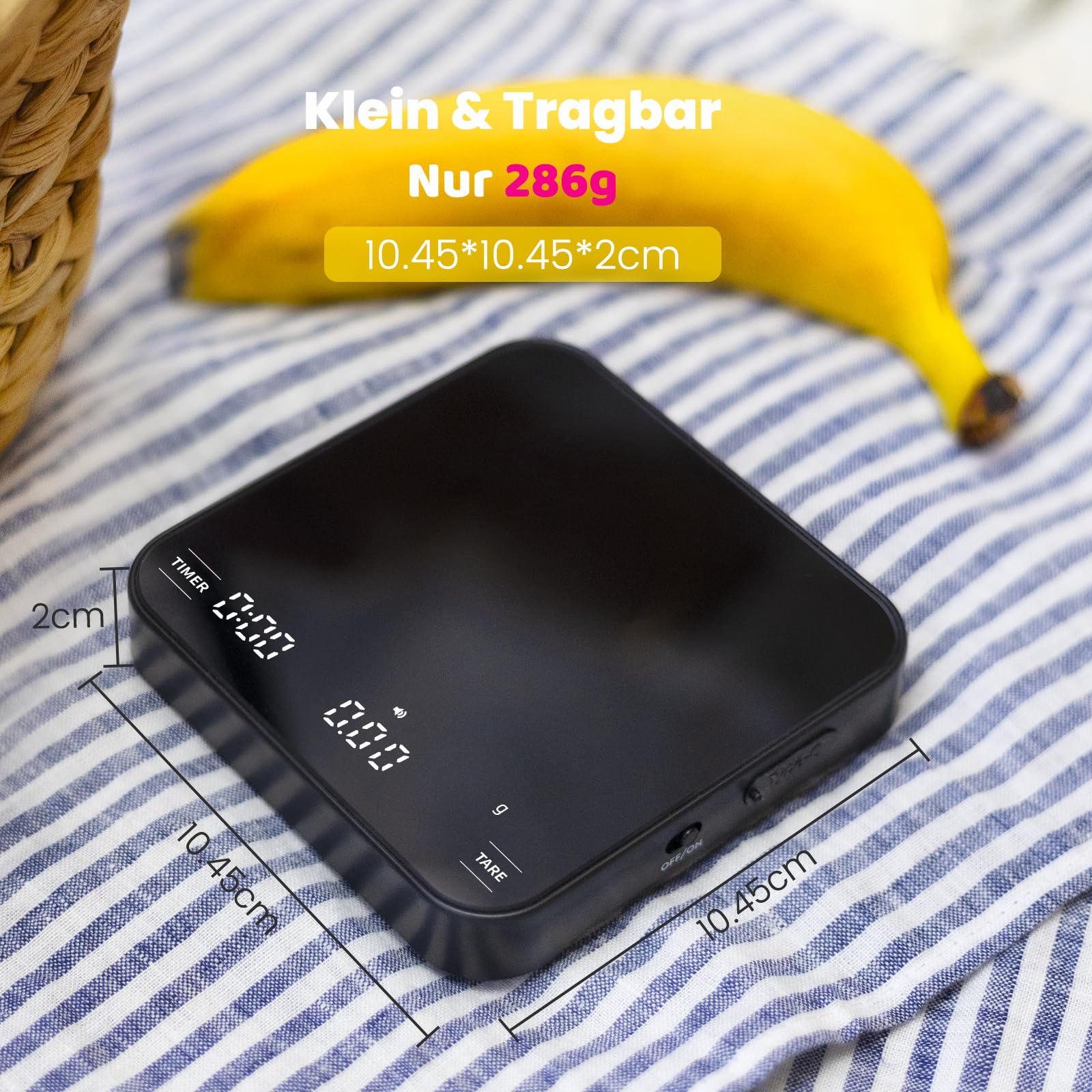 Báscula de café con temporizador, báscula digital de café con 4 modos para barista, recargable por USB, mini escala de café multifuncional con indicador LED y tara, 0,1 g de alta precisión,