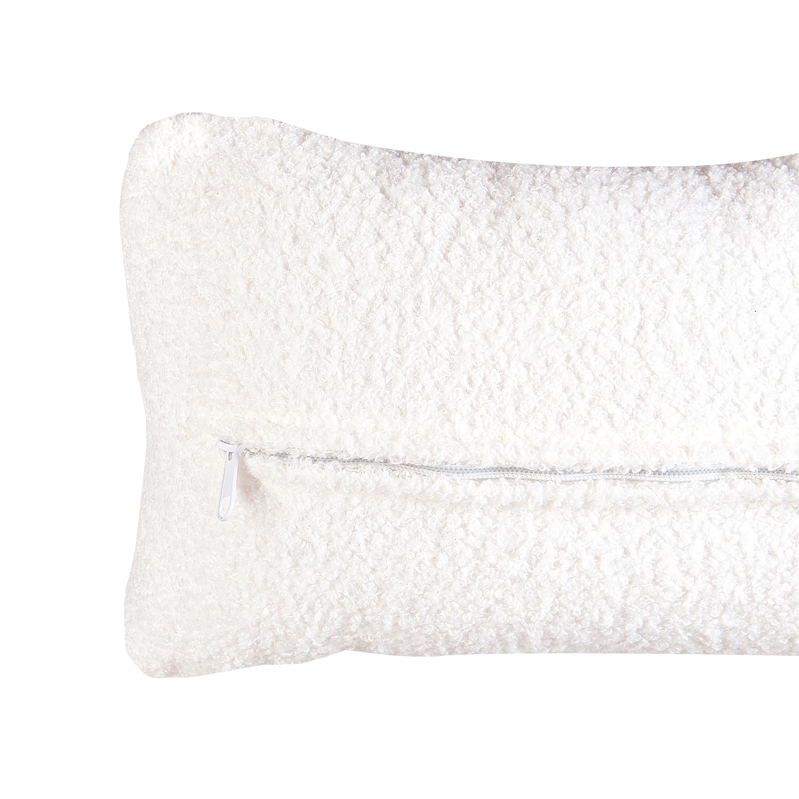 Beliani Wohnzimmer Sessel Gebogene Rückenlehne Glam Design Bouclé Polsterung Schwarze Beine Cremeweiß Otsby
