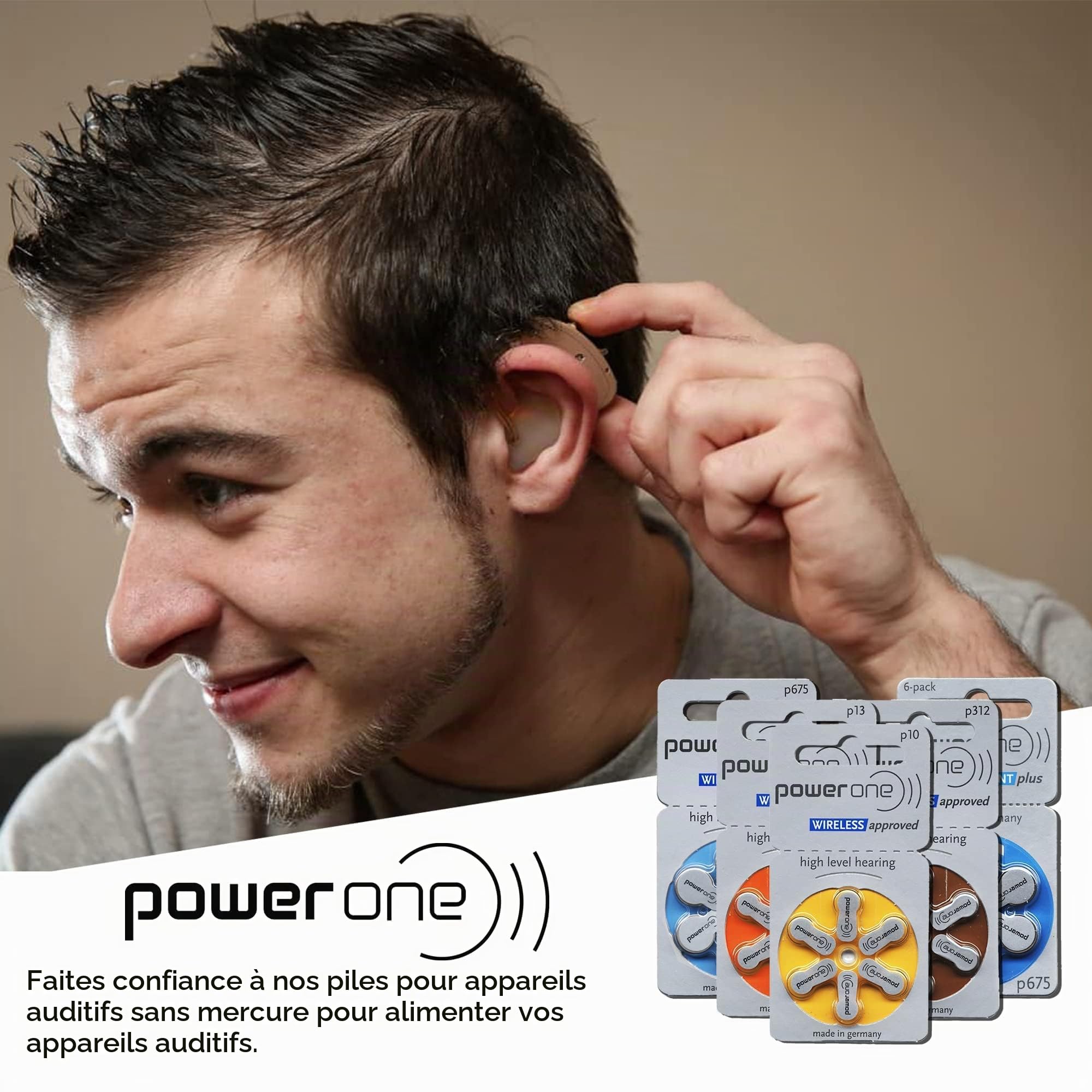Power One 10 paquets (60 piles) Power One Cochlear Implant 60 piles