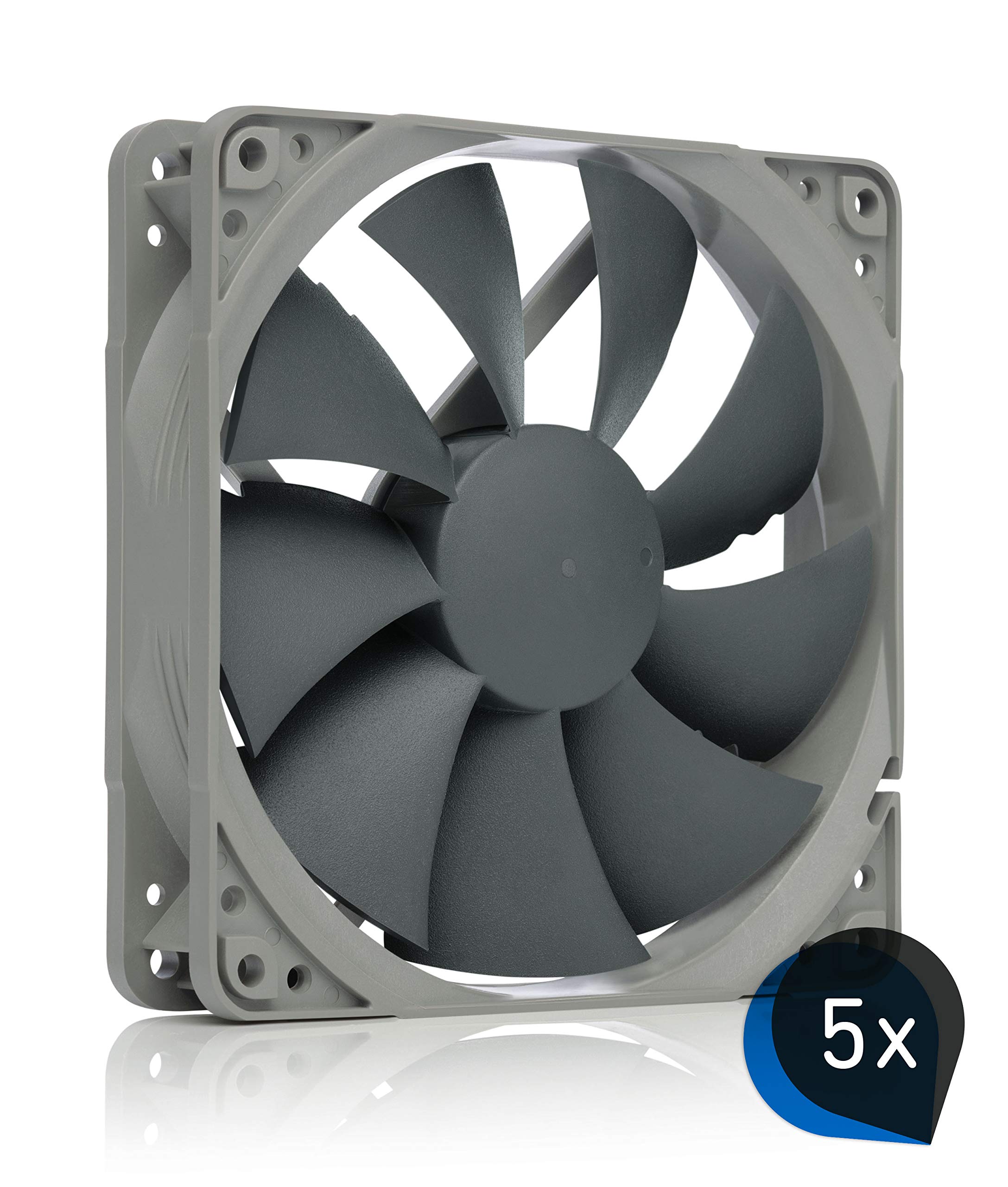Noctua Paquete: 5x NF-P12 redux-1700 PWM, Ventilador de Alto Rendimiento, 4 Pines, 1700 RPM (120 mm, Gris)