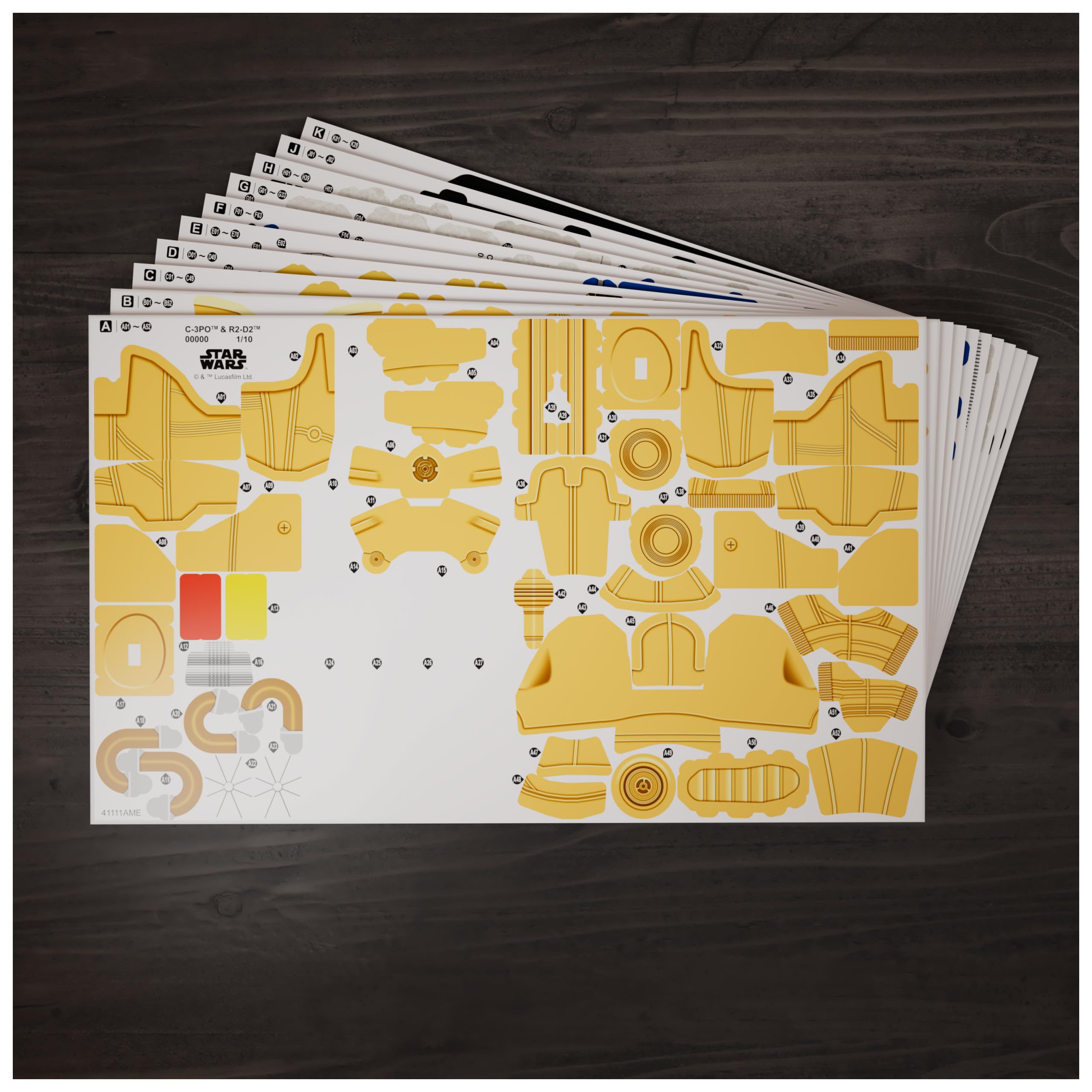 4D Build -4D Build, C-3PO et R2-D2 Star Wars à Collectionner, Jouets de Construction, Puzzle 3D pour Adultes et Adolescents, 416 pièces, à partir de 12 Ans (Spin Master 6074268)