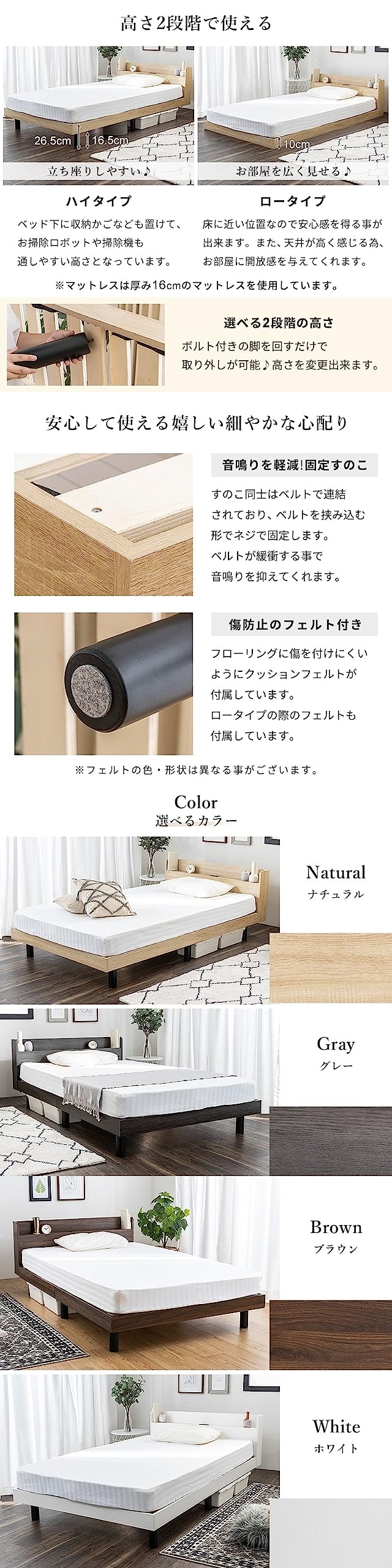 Amazon｜NEO CRASY すのこベッド ベッドフレーム ベッド すのこ ロー