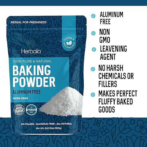 Miniatura 5 de Polvo de hornear sin aluminio, 1 libra, doble efecto, polvo de hornear para cocinar. Agente leudante, sin OMG, polvo de hornear probado por lotes a