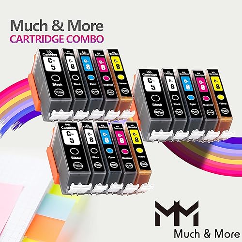 Miniatura 2 de MM MUCH & MORE Cartucho de tinta compatible PGI5 CLI8 de repuesto para PGI-5 CLI-8 utilizado para PIXMA iP6700D iX4000 iX5000 MP500 MP510 MP800R