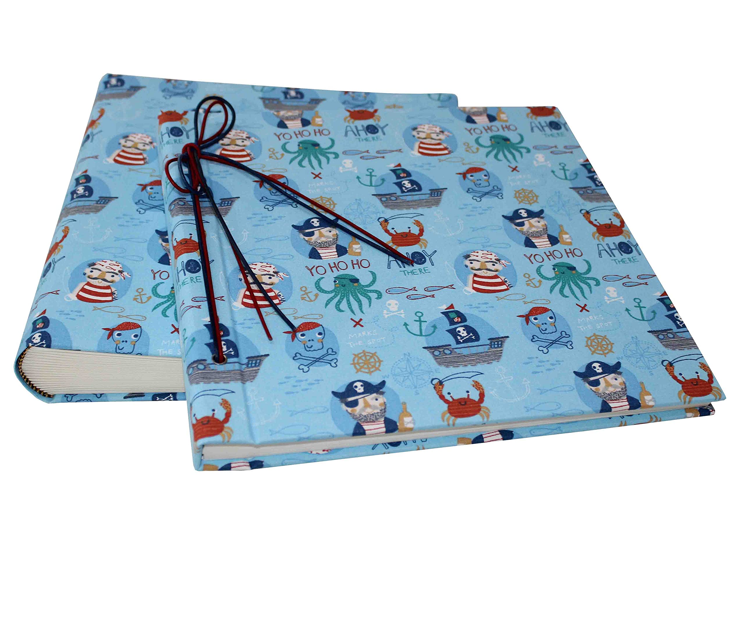 Álbum de fotos infantil Ahoi con cubierta de tela de algodón y cordón