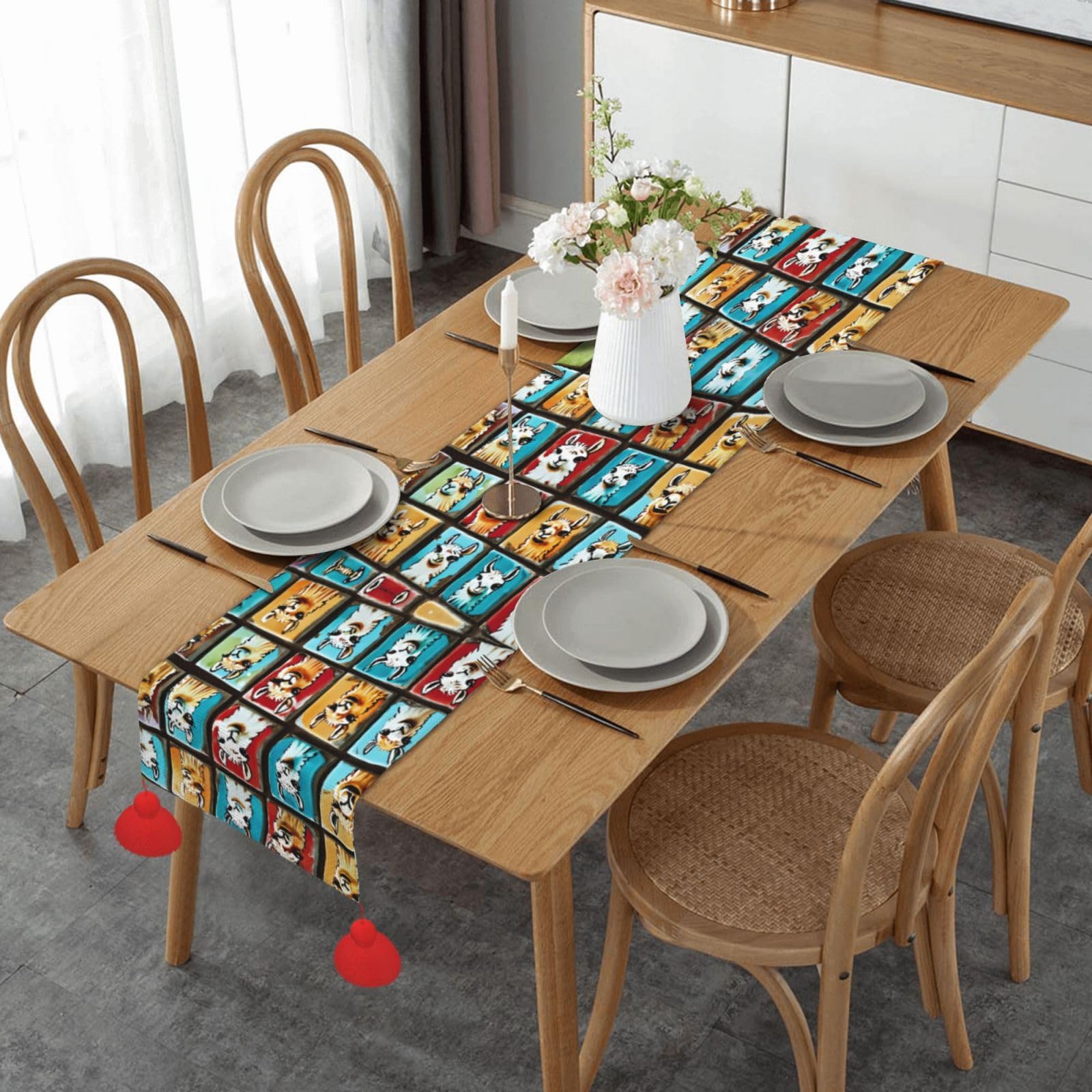 Chemin de table lama pour protéger et décorer votre table basse