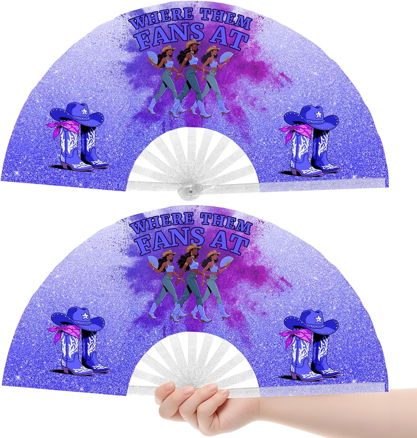 Amazon.com: Tintinwiwigo 2Pack Fans For Line Dancing, Hand Fan Foldable ...