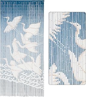 White Stork Bamboo Beaded Curtain for Doorways (79