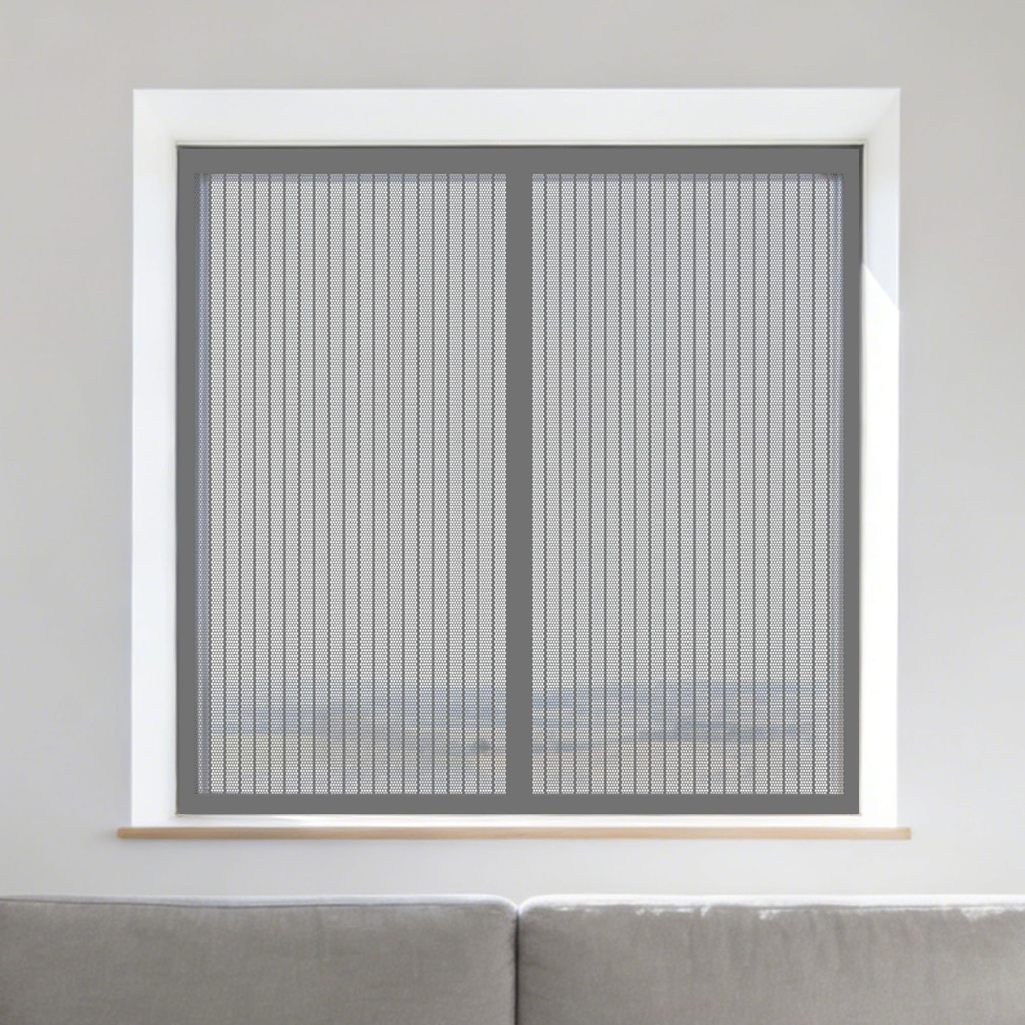 Magnetic Fly Screens Windows 70 x 70 cm Keep Fly Mosquito Out Silent Insect Mesh that Close Automatically with Installation Accessories for Living Room Bedroom Offfice, Grey
