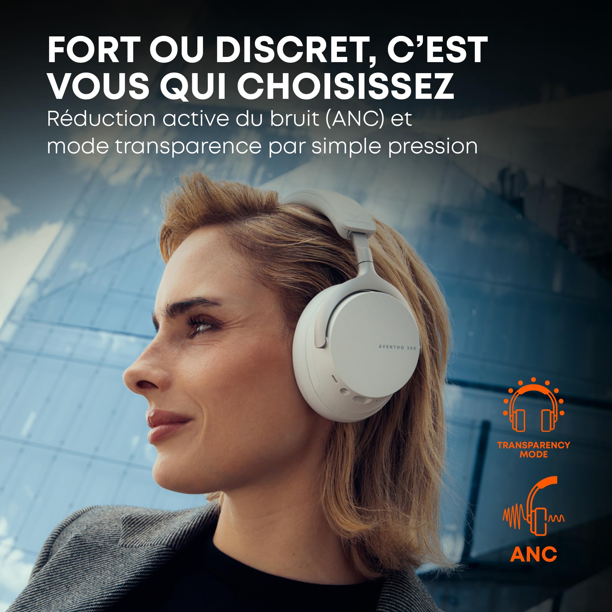 beyerdynamic AVENTHO 200 Casque sans Fil avec réduction du Bruit - 60 Heures d'autonomie, Coussinets d'oreille remplaçables, Couleur Noir - Nouvelle Mise à Jour Disponible Via l'application