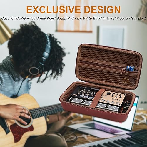 Miniatura 9 de LTGEM - Funda rígida para máquina de batería Korg, sintetizador Korg FM, sampler digital Korg VOLCA SAMPLE2 y más (solo funda)