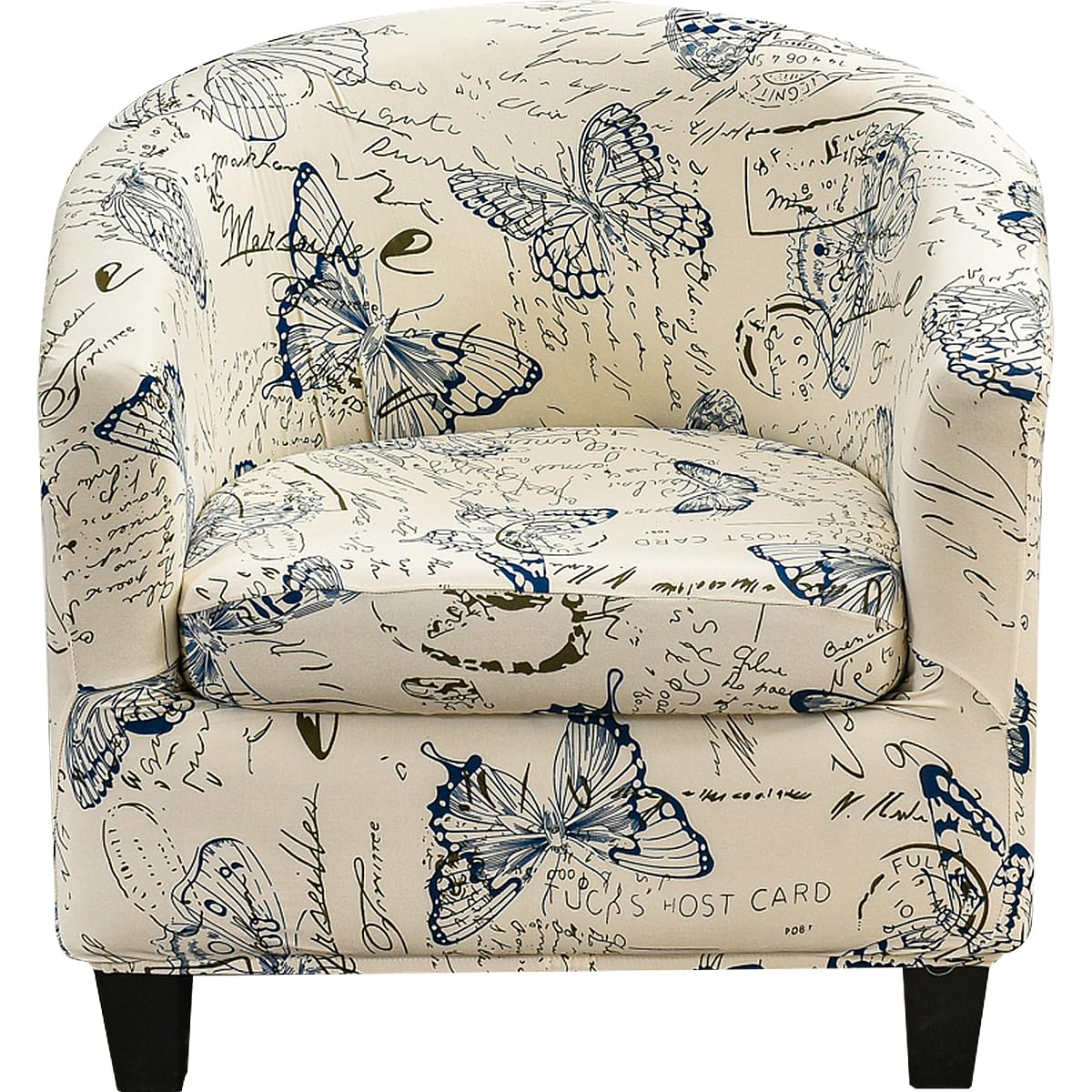 2 Piece Stretch Tub Chair Cover, Printed Armchair Slipcover Breathable Bucket Chair Cover Removable Armchair Protector Covers Machine Washable Chair Slipcover for Living Room(Butterfly)