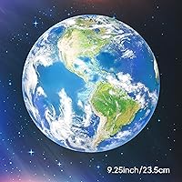 Vista 6 de Calcomanía de pared que brilla en la oscuridad Tierra para techo, planeta luminoso, calcomanía de pared para dormitorio de niños, tierra