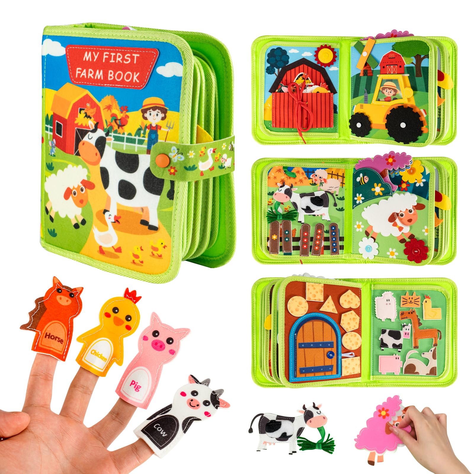 Y.H BLISSHAVEN Montessori Busy Book for Toddlers Ages 1-4 – 20-in-1 Educational Sensory Learning Toy, Interactive Quiet Activity Book for Fine Motor Skills, Preschool Travel Toy