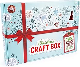 abeec Christmas Craft Box – 1200+ Piece Kids’ Craft Supplies – DIY Christmas Decorations & Card Making Set – Pom Poms, Googly Eyes, Pipe Cleaners, Glitter, Stickers & More – Family Arts & Crafts Kit