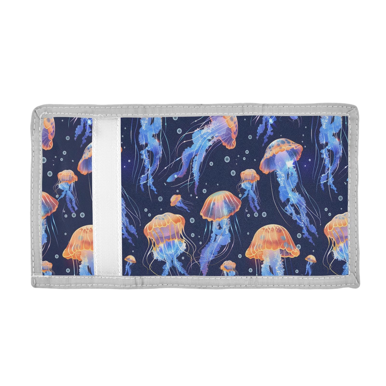 ALAZA Kids Wallets for Boys Girls Toddler Trifold Wallet Children Small Jellyfish Yellow with Zipper Coin Pocket