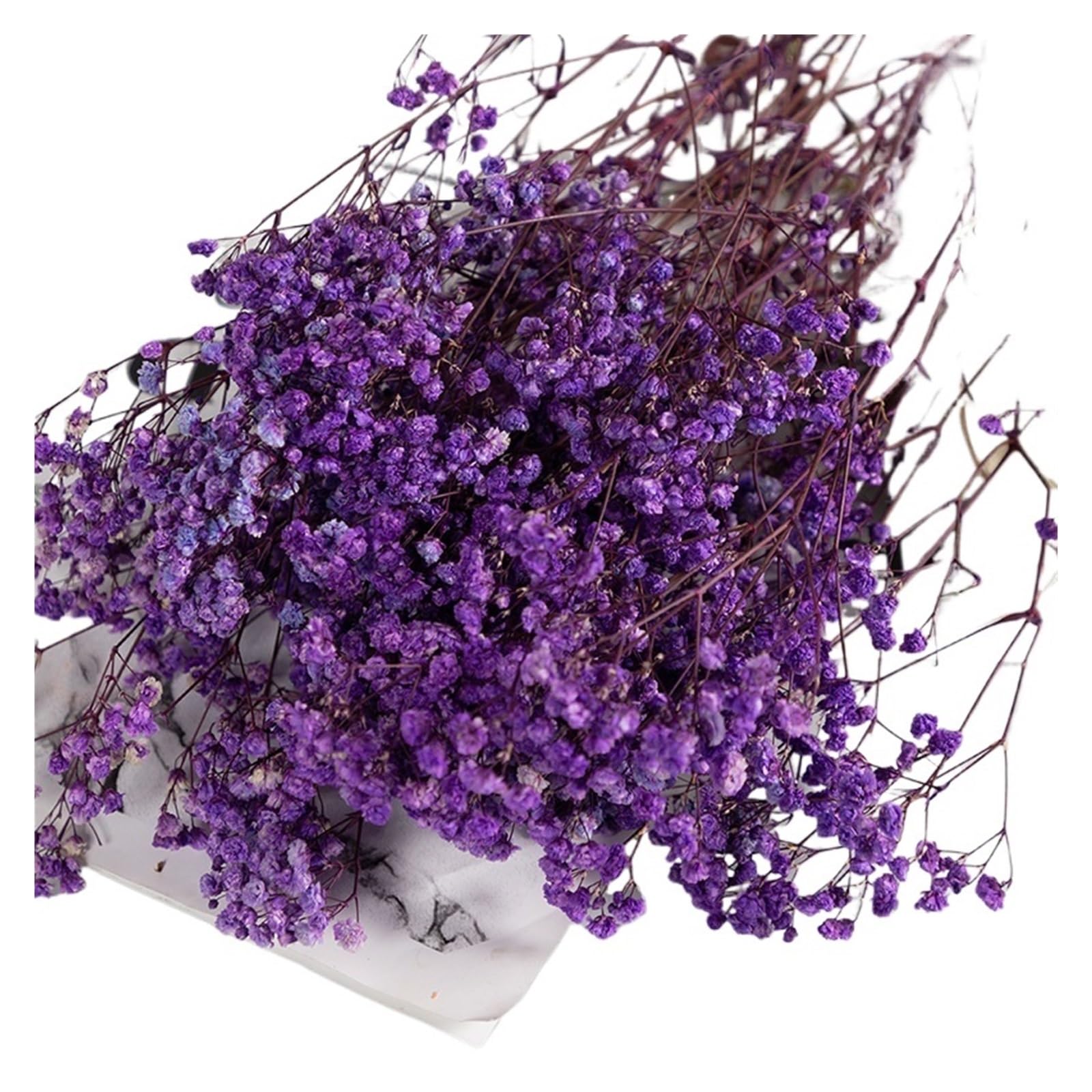 WJIAYAO dried gypsophila flowers Dried Flowers Gypsophila Baby Breath Bouquet Gypsophile Wedding Party Decoration Home Photo Decor(PURPLE,80g)