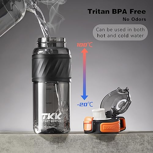 Miniatura 5 de Botella de agua con popote para la escuela, niños, 16 onzas, libre de BPA, Tritan a prueba de fugas con asa, botella para beber para deportes,