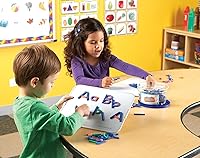 Vista 3 de Learning Resources Juego de construcción de letras y números magnéticos, formas magnéticas de espuma suave, letras mayúsculas y minúsculas, ayudas