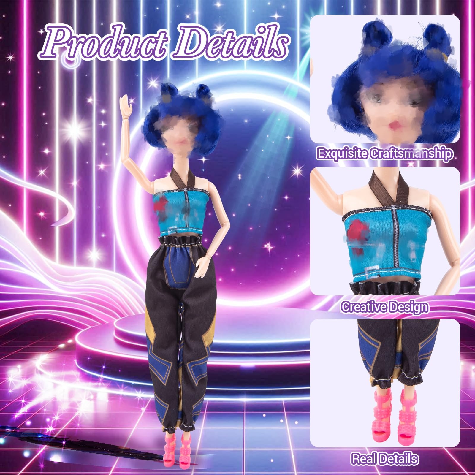 Kids Toys Hunter Figures, Cute Dolls & figurine with Movie Pop Singer Idol Collectible Models Set Anime Action Figures Fan Merch for Display Desk Decor Carnival Christmas Birthday Gifts - Image 3