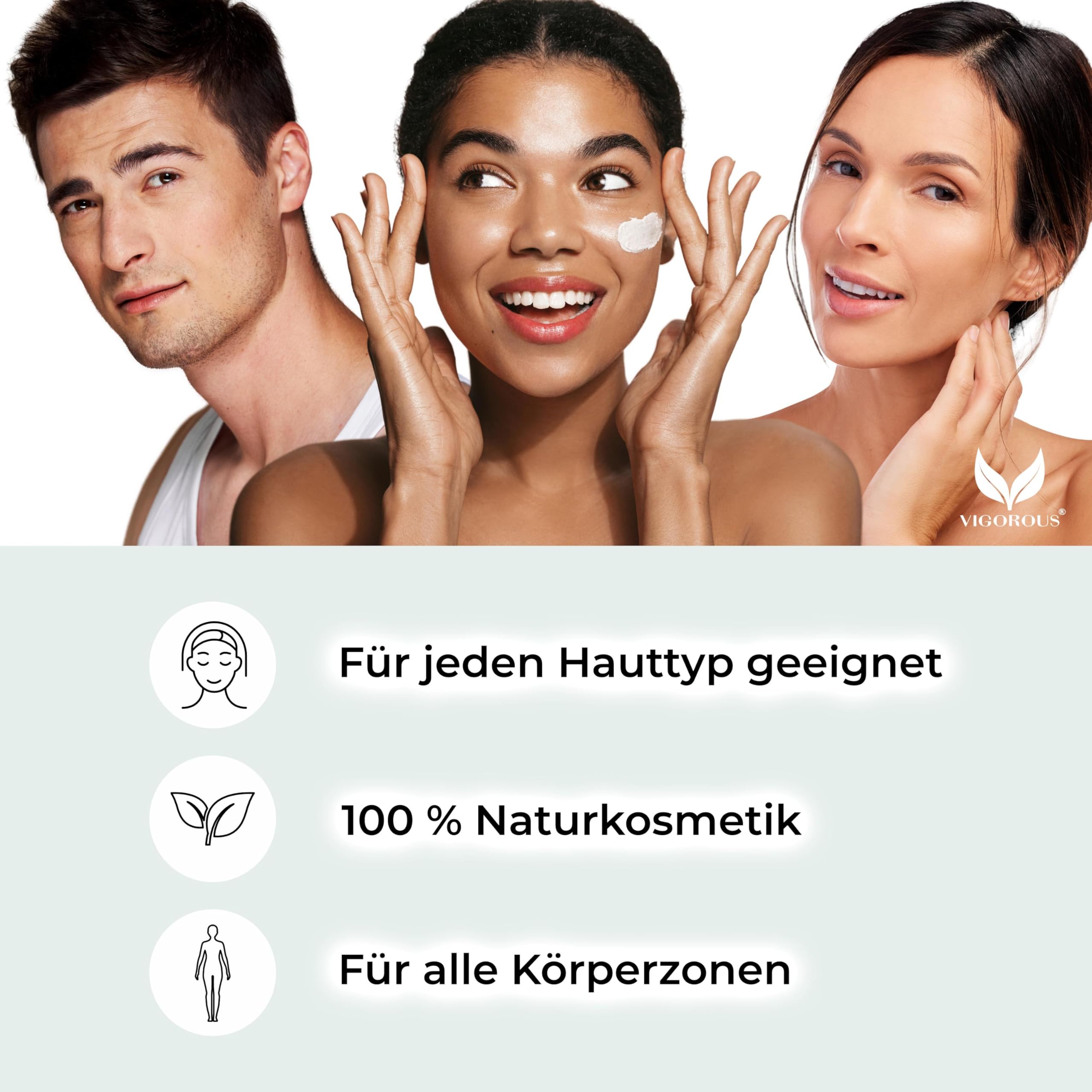 VIGOROUS® Zinksalbe gegen Pickel 60ml - Anti Pickel Creme auch für Pickel am Po und Rücken -mit Teebaumöl & Salicylsäure - SOS Zink Salbe gegen Mitesser und unreine Haut - Zugsalbe Pickel - Akne creme
