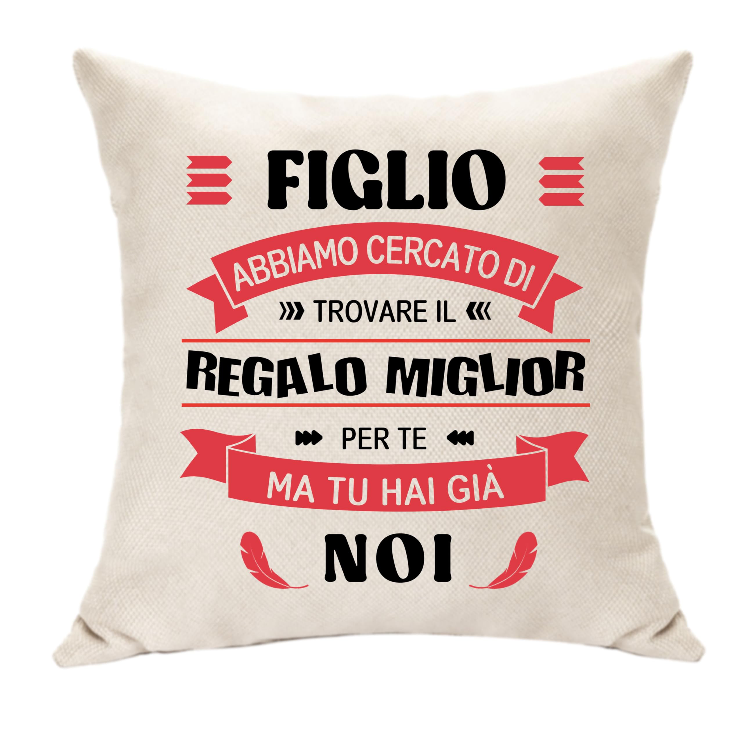 Speciale Cuscino Copertura per Figlio Decorazione Keepsake Figlio Regali da Genitori Idee Figlio Compleanno Natale Festa del papà Matrimonio Impegno Originale Regali per Uomo Ragazzi (Figlio-Noi)