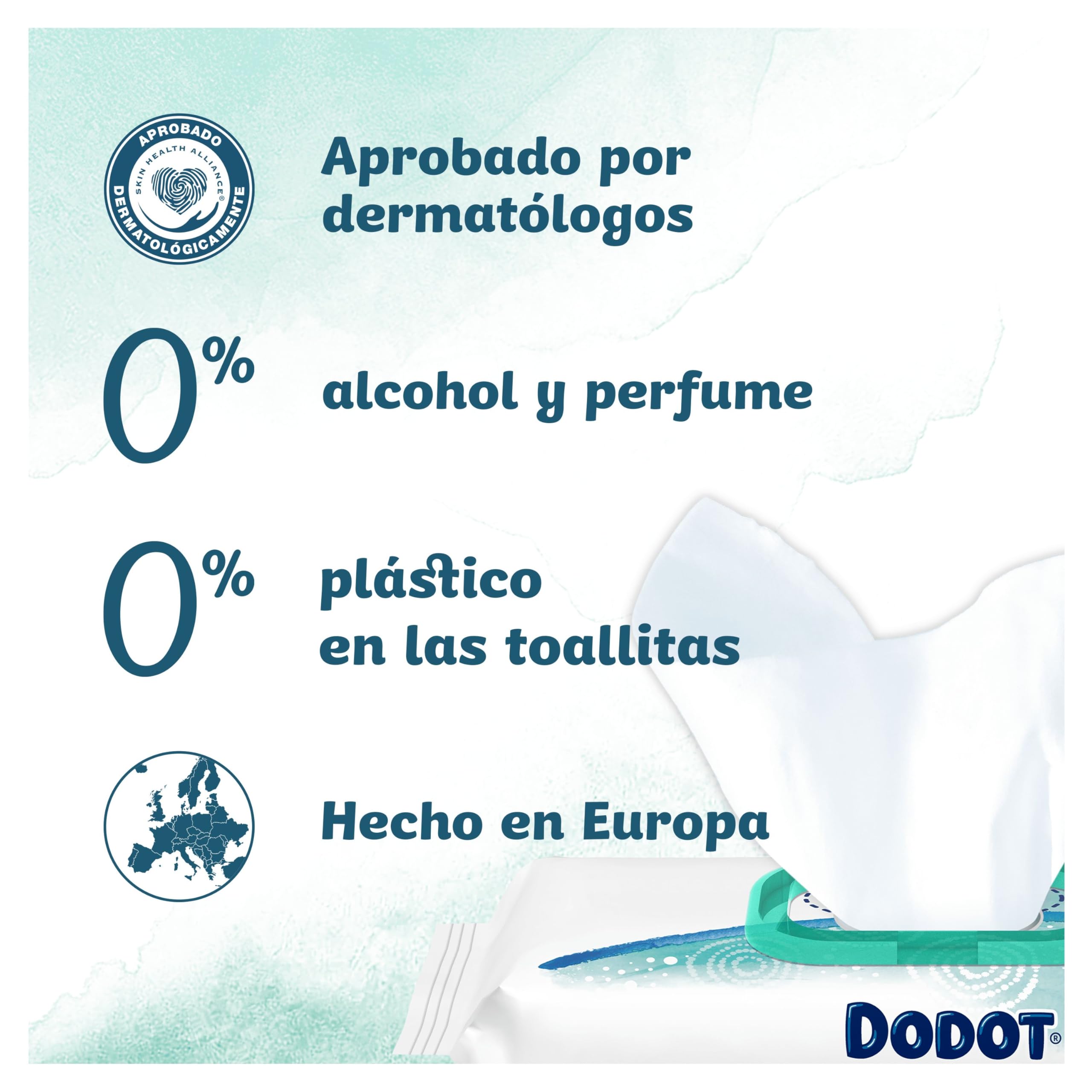 Dodot Toallitas Pure Calma & Protege Para Bebé, 1104 Toallitas (24 Pack De 46 Unidades), Ayuda a restaurar el pH natural de la piel, 99% Agua, Sin plástico