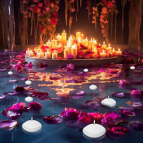 Miniatura 3 de Velas flotantes blancas de 10 horas grandes de 3 pulgadas, velas románticas sin perfume para jarrones cilíndricos, centros de mesa en bodas,