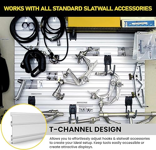Miniatura 3 de DLDIRECT DiamondLife - Organizador de pared de aluminio para garaje, resistente para montaje en pared, paneles entrelazados para sistema de