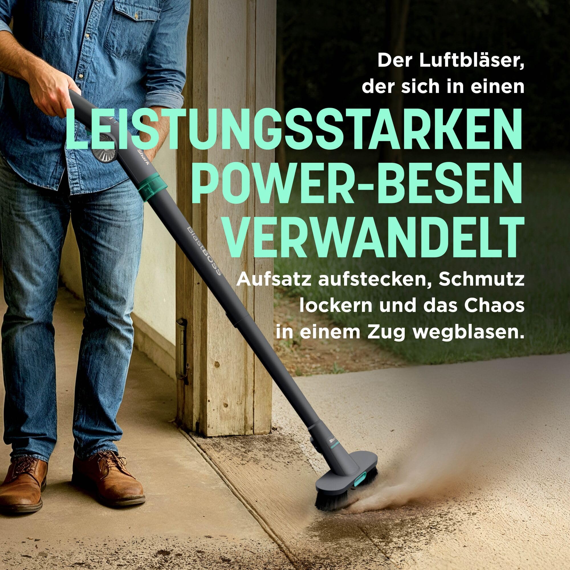 Shark BlastBoss Staubgebläse – Luftstrahlsystem mit BlastBroom, Anthrazit