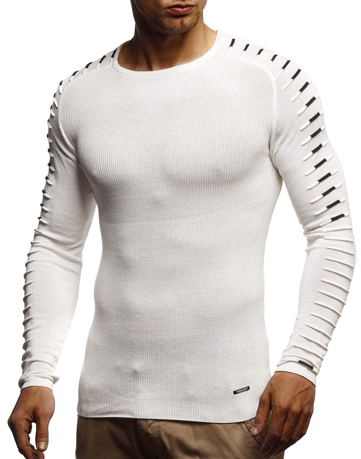 Leif Nelson Men's Knitted Pullover Crew Neck Thin Men's Knitted Jumper for Winter and Summer Cool Crew Neck Men's Jumper with Round Collar