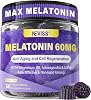 Antioxidant & Brain Support Melatonin 60mg 30mg for 50 Adults | High Dose Melatonin for Anti-Aging & Immune | Extra Strength Melatonin Gummies with B6, Ashwagandha, Magnesium, MSM - 60 Gummies
