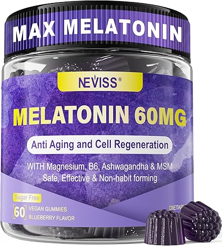 Gomitas de melatonina con antioxidantes y apoyo cerebral 60 mg 30 mg para adultos mayores de 50 años  Alta dosis de melatonina para