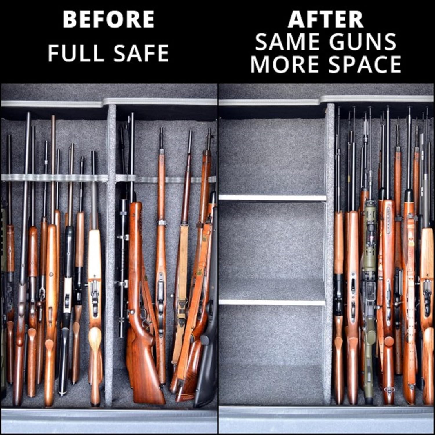 Gun Storage Solutions Rifle Rod 6 Pack Black and 19"x15" Loop Fabric Bundle