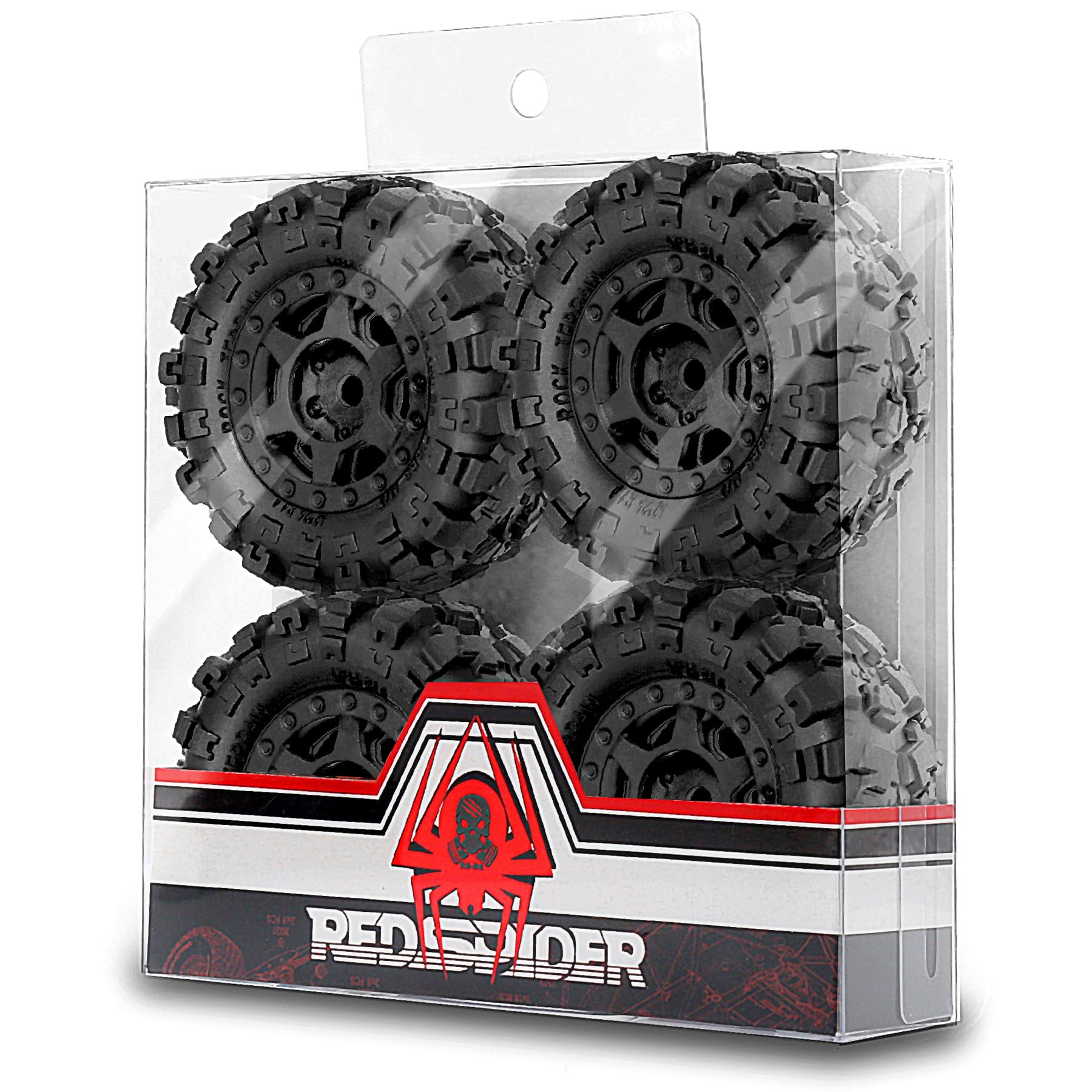 1.0 Beadlock Wheels and Tires（4pcs） 1.0 Crawler Tires OD 57 * 25mm Plastics 1.0 Wheel 1/18 1/24 RC Crawler Tires for SCX24 TRX4M FMS FCX24 FCX18 AX24