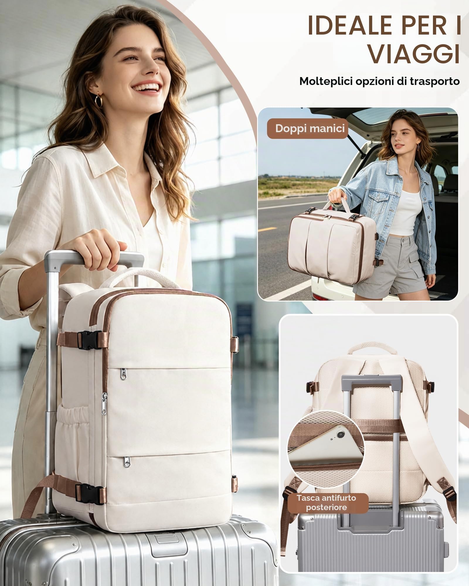 SZLX Zaino Ryanair 40x30x20 Sottovuoto con pompa Zaino da Viaggio 40x30x20 | Bagaglio a Mano 40x30x20 Wizzair Donna Uomo Borsa da Cabina per Easyjet Adatto a Laptop da 14 Pollici Impermeabile per Lavoro