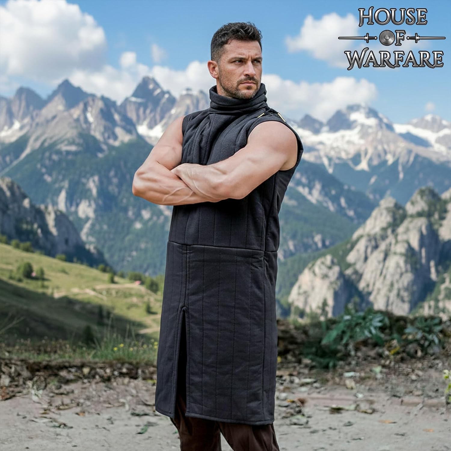 Medieval Gambeson Men Jacket | Padded Gambeson Coat 13th Century 2-Layer – Quilted Cotton Arming Wear