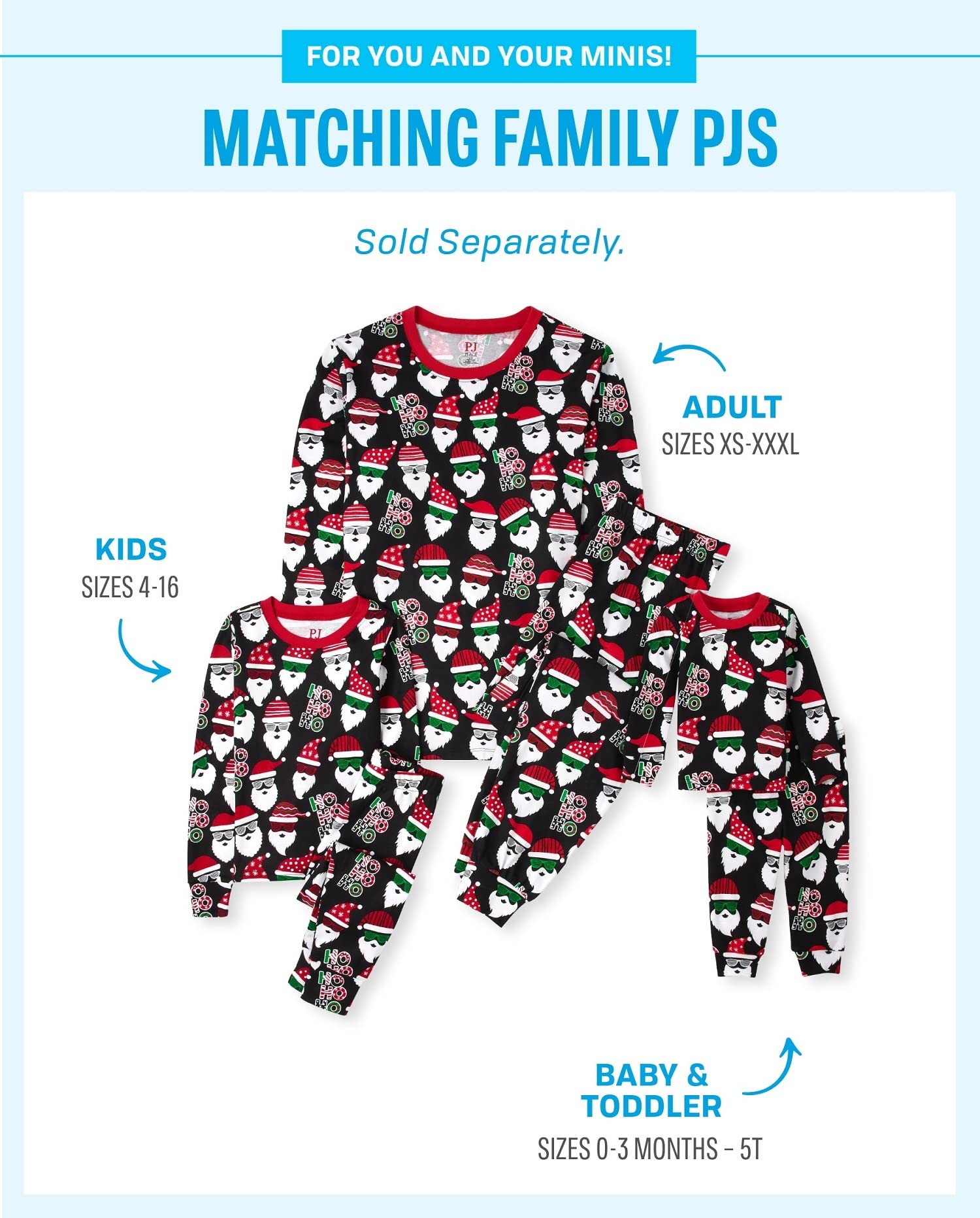 The Children's Place Baby Family Matching, Christmas and Holiday Pajama Sets, Cotton, Santa Allover, XX-Large (Adult)
