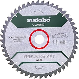 Metabo precision cut wood - classic 628061000 Lame de scie circulaire 254 x 30 mm Nombre de dents: 48 1 pc(s)