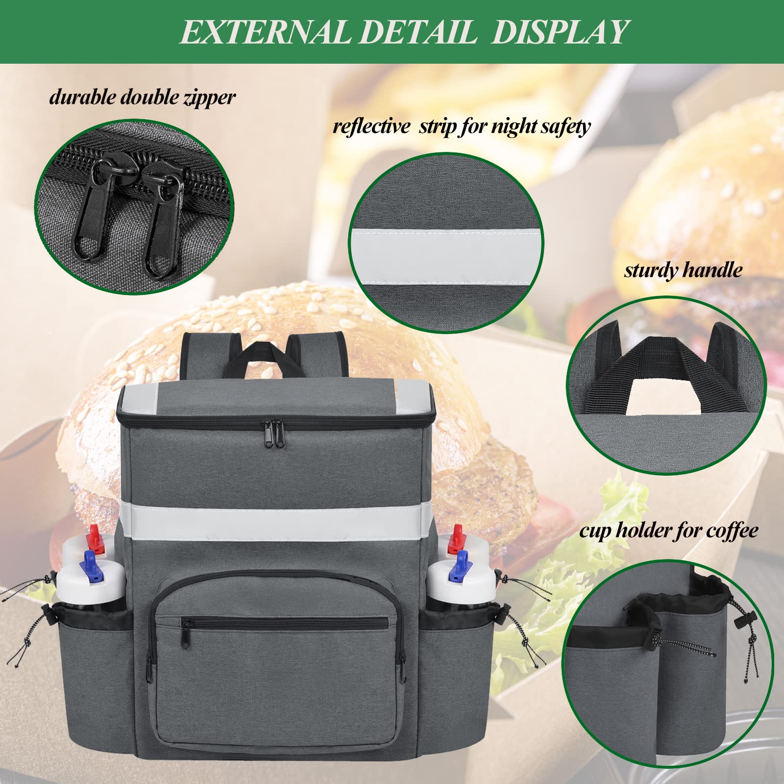 Amazon.com: ZFZGFRCS Food Delivery Backpack Pizza Delivery Bag