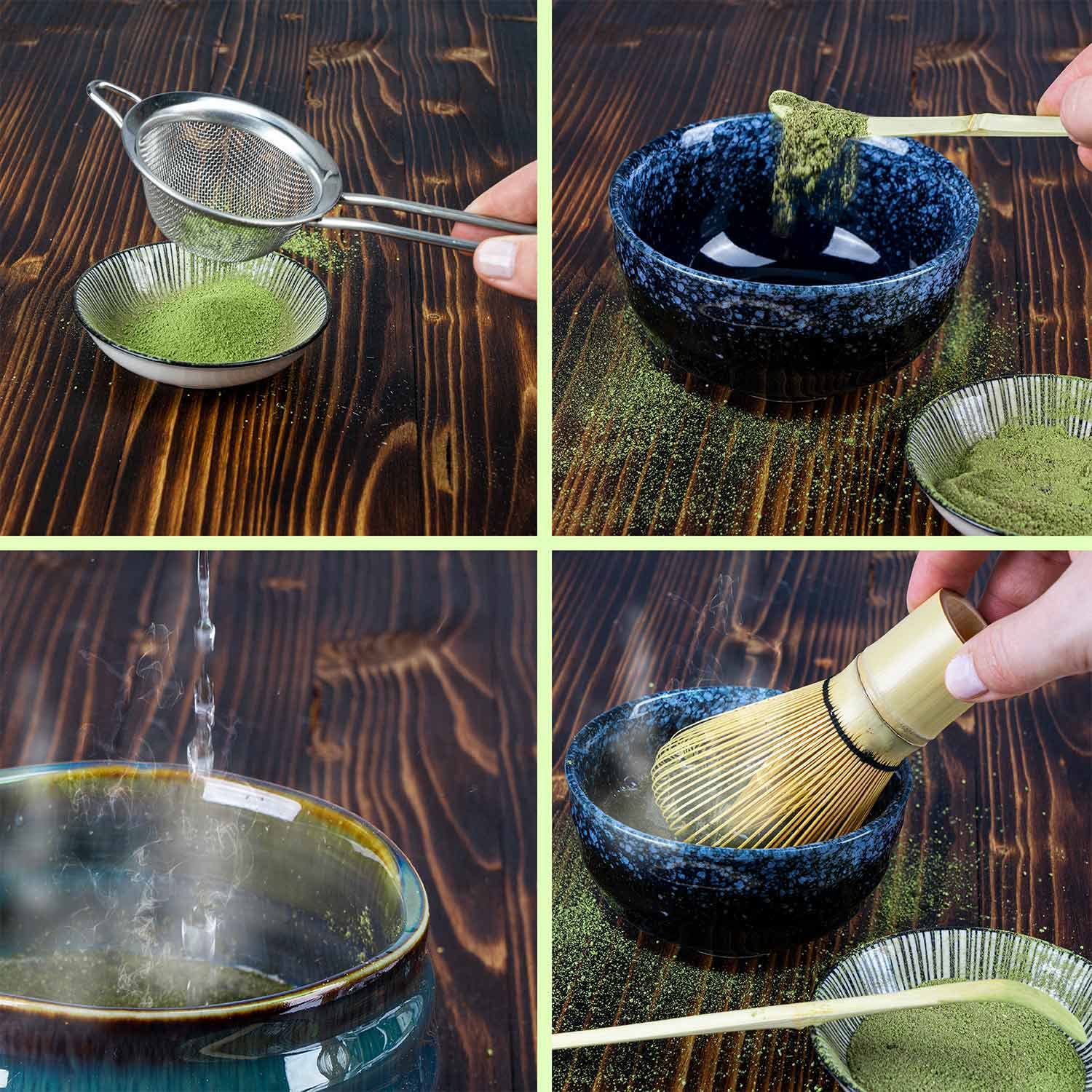 DIMONO® Ceramiczna Miseczka Matcha - Chawan z Wypalanej Gliny | Ręcznie robiona japońska czarka do herbaty matcha – nie pochłania smaku, długo utrzymuje ciepło