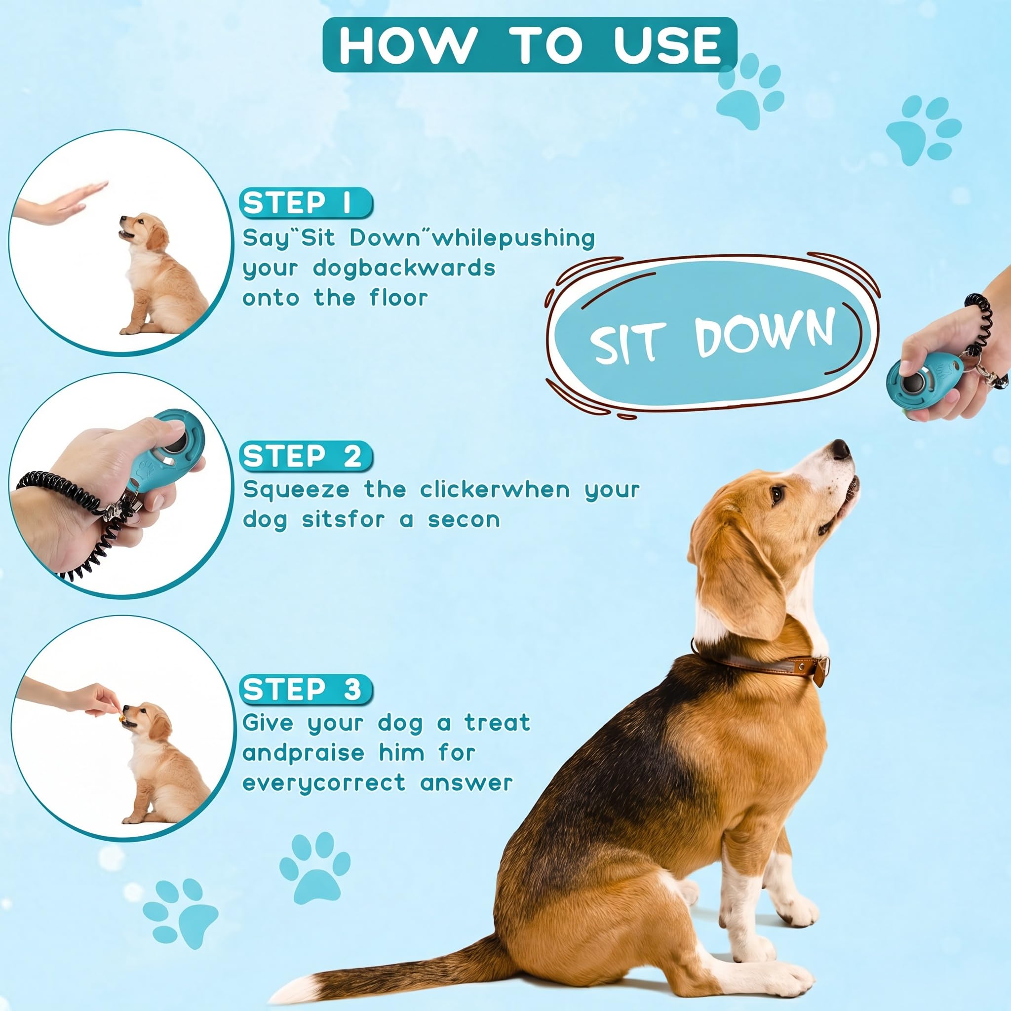 Newnewstar Pet Training clicker con Cinturino da Polso – Dog Training Clickers, New Black + Blue