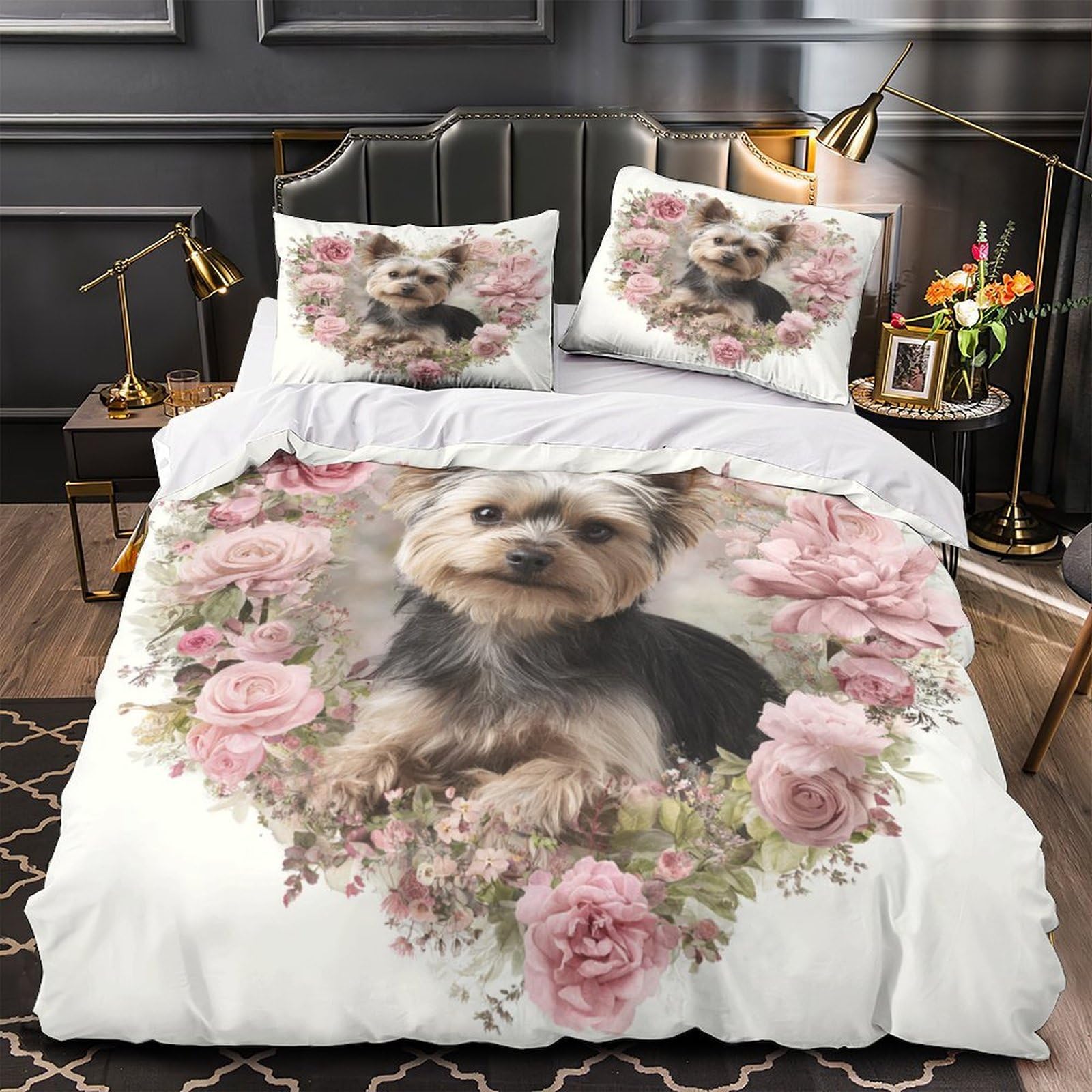 Parure de lit ultra douce et respirante avec housse de couette Yorkshire hypoallergénique