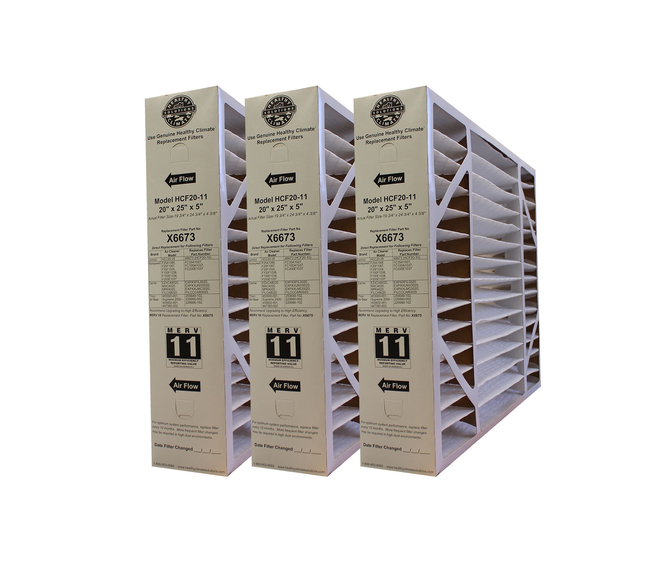 Lennox Healthy Climate 20 x 25 x 5 Part # X6673 MERV 11 Model HCF